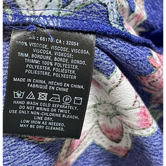 Maeve Maplewood Dress Blue Floral XL Extra Large Long Sleeve V-Neck - Picture 9 of 9